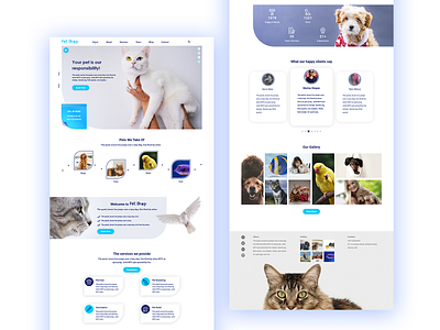 Pet Shop Web UI Design adobexd aesthetic design homepage pet pet care petshop ui uidesign webdesign website design