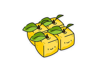 Cute Lemon Cubes Illustration adobe illustrator branding cubes cute cute illustration design illustration illustration art lemon lemons logo vector yellow