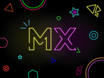 Design to the MX - Neon Lights aesthetic bright design illustration lights logitech minimal neon neon lights text typography vector