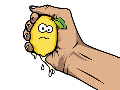 Hand Squeezing Lemon Illustration branding design graphic design hand illustration lemon project squeeze vector