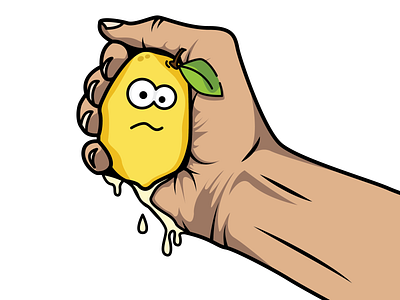 Hand Squeezing Lemon Illustration