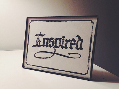 Inspired Linocut Print calligraphy frame ink lettering lino linocut paper print type typography