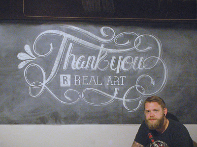 Thank you Real Art chalk chalkart lettering realart script type typography