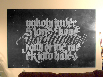 Nocturnal blackletter calligraphy chalk chalkboard hand drawn lettering metal nocturnal script type typography