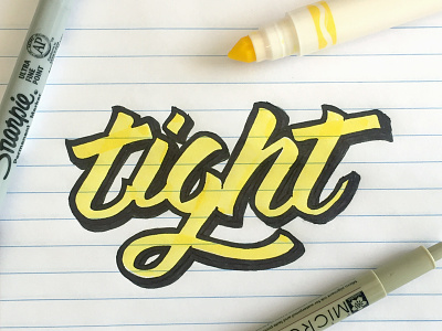 Tight crayola handdrawn ink lettering marker paper pen script shadow stroke type typography