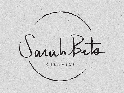 SarahBets Cermics Logo branding ceramics circle design identity layout logo script texture