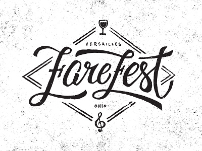 FareFest Logo Concept branding ceramics design festival identity layout logo script texture wine