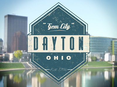 Gem City Retro Icon city dayton gem gem city icon illustrations ohio retro