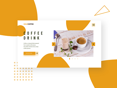 Gold Coffee Landing Page brand branding design icon identity landingpage minimal ui uidesign uiwebdesign ux web webdesign
