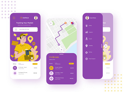 DeliPack - Delivery App adobeillustrator adobexd app design brand branding character delipack delivery app design icons illustration ui uidesign uidesigner uiux ux