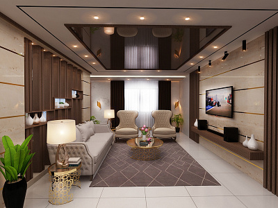 Living room 3d max autocad design home livingroom render skechup