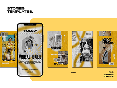 Instagram Stories "Yella-Gold" brand concept design instagram instagram stories instagram template layered layout socialmedia templates