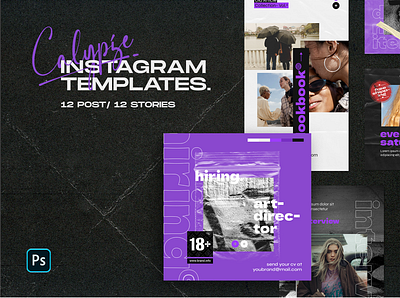Calypse - Instagram Templates advertisment brand branding concept facebook fashion graphic design hype media music post promotion stories template tiktok twitter ui
