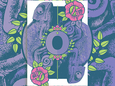 Chameleon art chameleon illustration poster purple vector