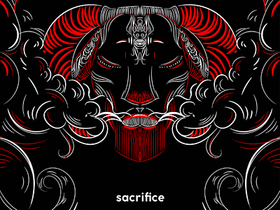 Sacrifice apparel art dark design goat grqphic horn lamb moustache rock