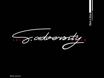 S. Adversity letter lettering ligature logo mark script signature type typeface workshop