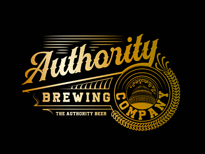 Authority Brewing Co beer brewery bucket gold grape grapefruit logo wine winery