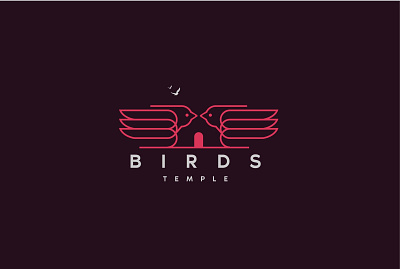 Bird Temple Logo design flat icon illustration logo minimal minimal art minimalist logo vector