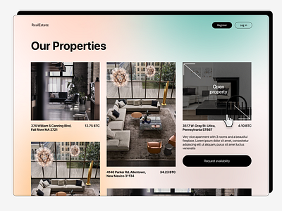 Real estate webdesign design realestate ui webdesign