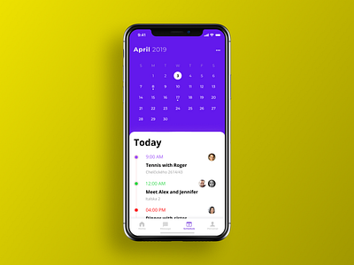 Daily UI - Calendar app calendar app calendar design colour dailyui design illustration ios ui ux