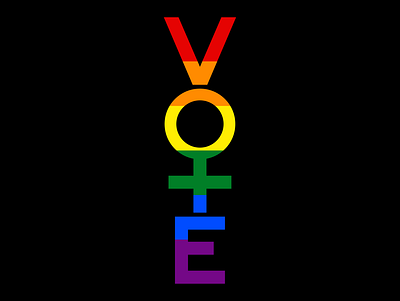 ROEvember Vote Rainbow Vertical branding design icon logo