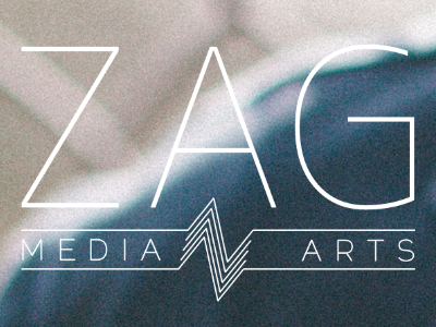 Zag blue hipster identity line logo pattern photography typography white