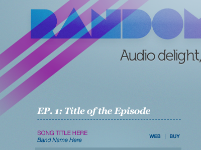 Audio delight blue pink texture typography web design