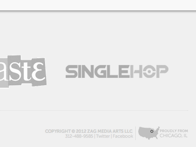 Zag footer footer gray layout low contrast typography web design