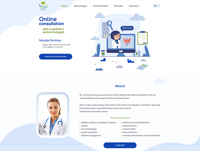 Medical website design for online consultations design illustration landing logo medical vector web