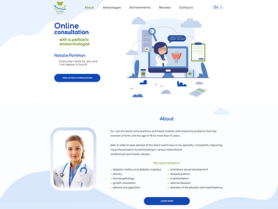 Medical website design for online consultations