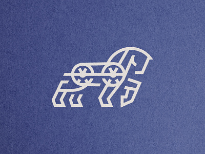 Workhorse animals branding horse logo machine mark minimal vector