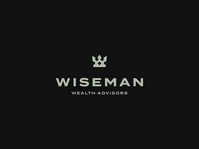 Wiseman brand branding crown flat icon identity king logo mark minimal queen royalty type typography vector w