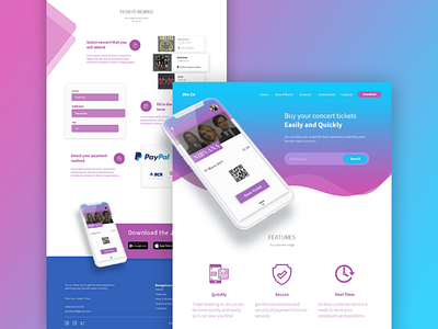 Concerts Ticket Reservation - Landing Page app branding design designer landing page photoshop reservation ticket typography ui ux web webdesign website