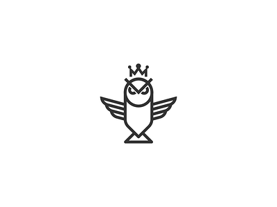 Unused Owl King mark animal branding design flat icon identity illustration illustrator logo minimal vector