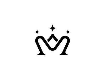 M + CROWN branding design flat icon identity illustration lettering letters logo minimal vector