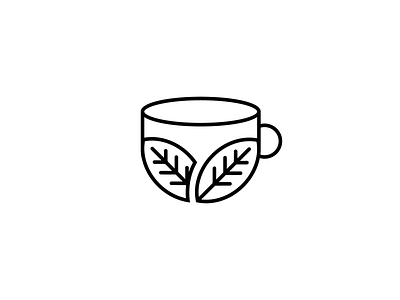 Cup + Leaves design flat icon icon design icons identity illustration illustrator logo minimal vector