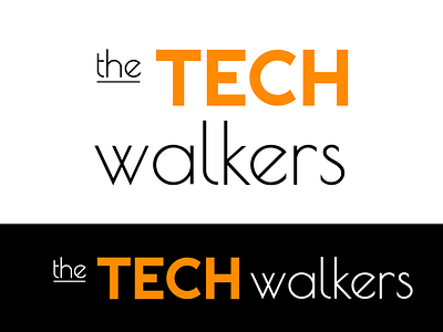 Logo The Techwalkers branding design flat icon illustration lettering logo typography web website