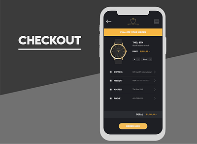 Checkout checkout clock dailyui luxury mobile mobile ui order orders pay payment shipping uidesign