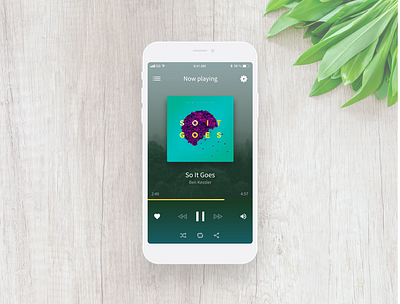 Music Player artist dailyui forest green mobile mobile ui music musicplayer now playing