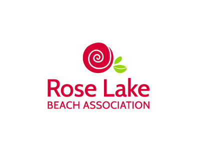 Rose Lake beach flower lake logo red rose