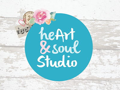 heArt & soul Studio circle logo mark mixed media studio