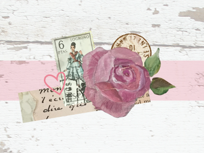 Mixed Media Collage collage digital art mixed media rose stamp vintage whitewash