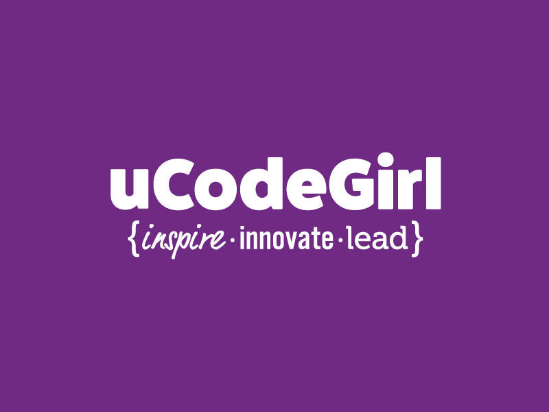 uCodeGirl code girl startup north dakota non profit girls in tech technology code typography logo
