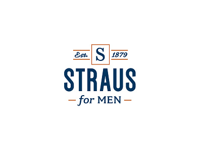 Straus for Men Logo fashion hipster logo modern retail suit tailor