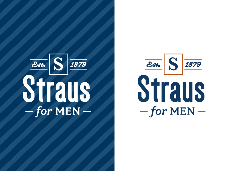 Straus for Men Logo suit tailor fashion logo retail modern hipster