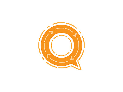 Orange Bubble circle icon logo speech bubble