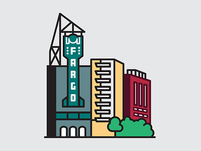 Fargo cityscape north dakota sign