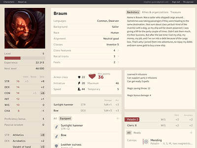 D&D Character Sheet