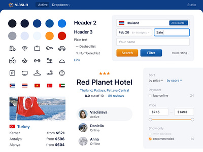 Viasun • Design system button components design system ecommerce elements enterprise filter flag form guidelines icon library menu product design slider styleguide travel ui ui kit web