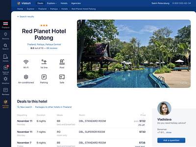 Viasun • Hotel booking button clean ecommerce enterprise explore gallery hotel icon menu photo product design tourism travel travel service ui vacation web web app website